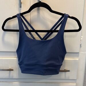 Women's Blue Strappy Sports Bra
